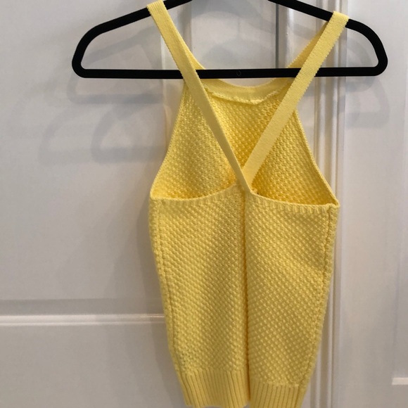 525 America Bright Yellow Knit Crisscross Top S - Picture 5 of 8